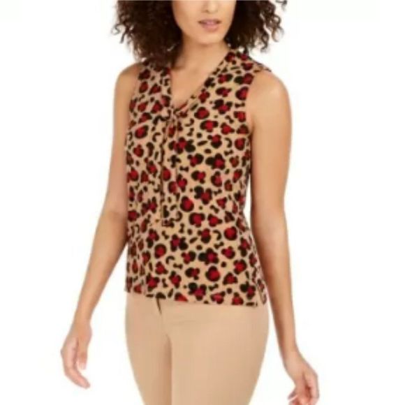 Anne Klein Animal Print Top - Picture 1 of 6